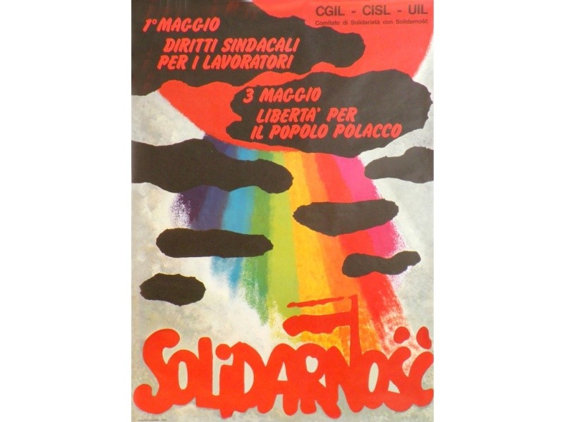 Plakaty Marii Pałasińskiej przypominały Włochom o toczącej się w Polsce walce „Solidarności”, fot. archiwum prywatne