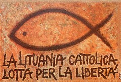 Plakat dopominający się o swobodę wyznania religijnego i polityczną niepodległość Litwy, fot. archiwum prywatne